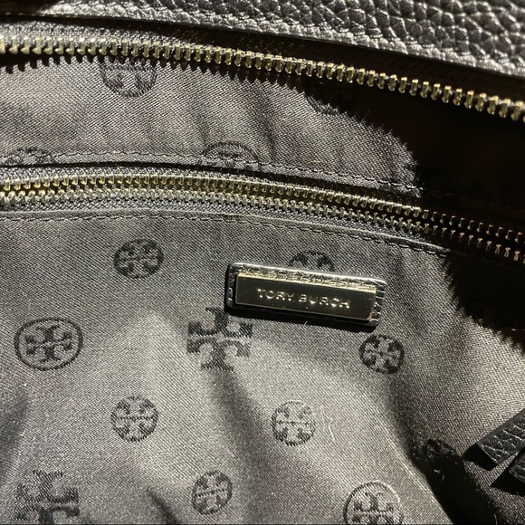 Tory Burch Black Pebbled Leather Thea Small Convertible Tote Bag - Picture 7 of 8